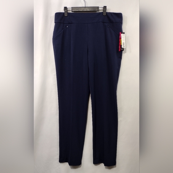 Investments Pants - NWT Investments Easy Pullon Dress Pants Womens 14L Blue Office Career Minimalist